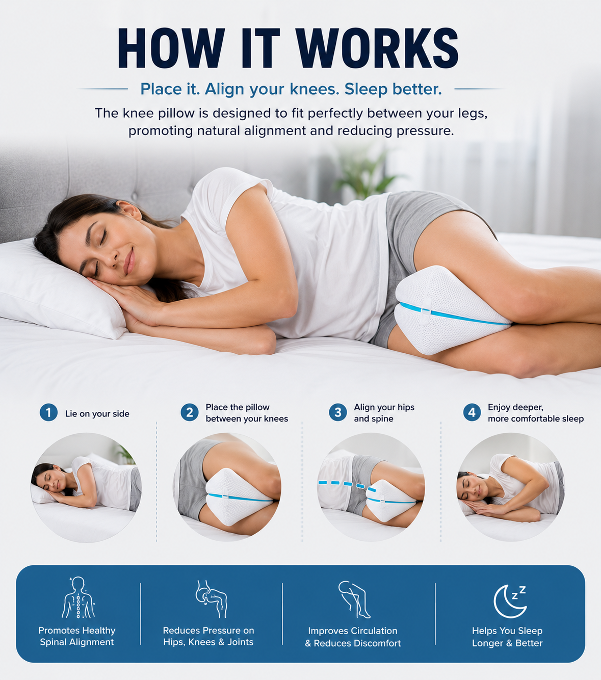 AlignEase™ Knee Pillow