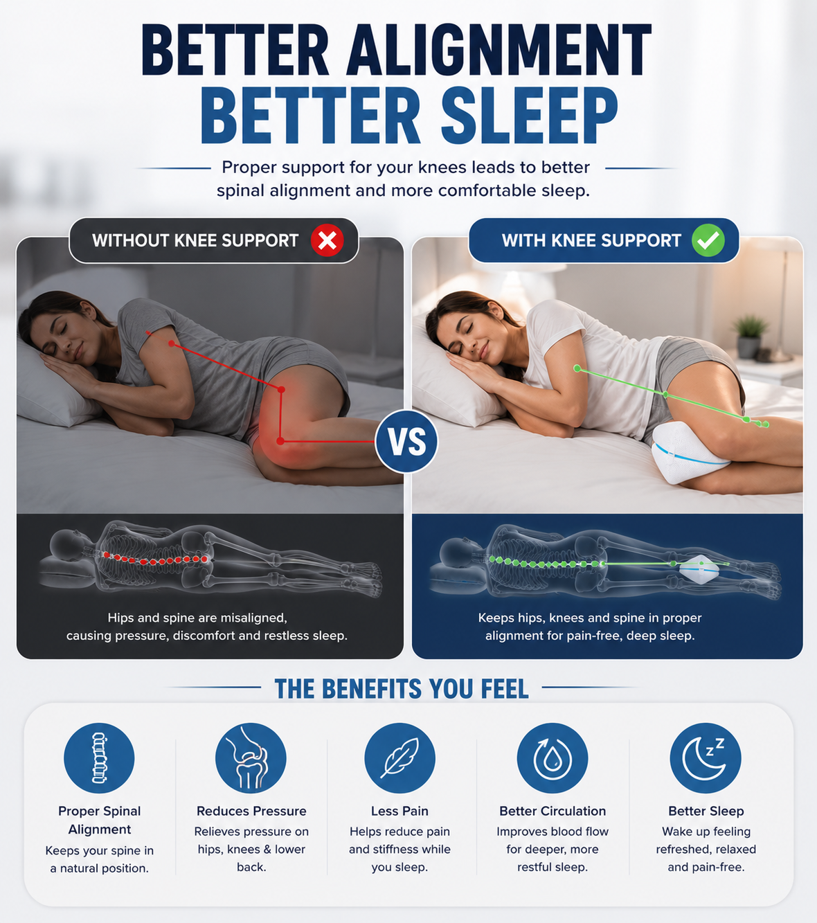 AlignEase™ Knee Pillow