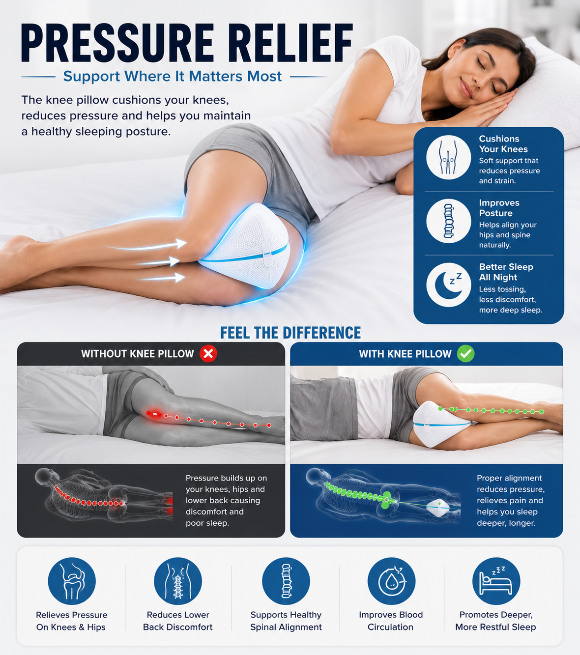 AlignEase™ Knee Pillow