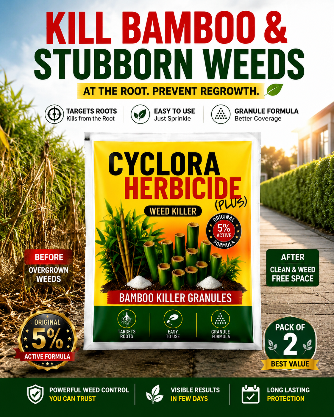 Cyclora Herbicide Granules (Pack of 2)