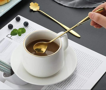 Gold Different Shape Coffee Spoons (Pack of 4)