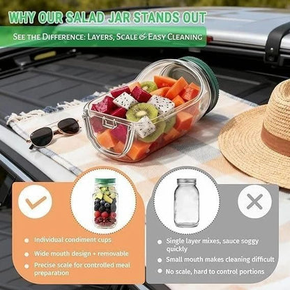 Portable Salad Jar Lunch Container